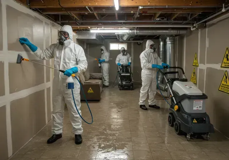 Basement Moisture Removal and Structural Drying process in Massanetta Springs, VA